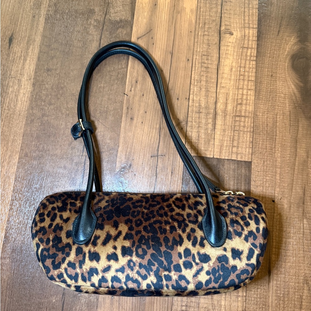 H&M Leopard Print Shoulder Bag with Black Straps